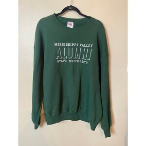 vintage mississippi valley state university crewneck sweater sweatshirt green 2x